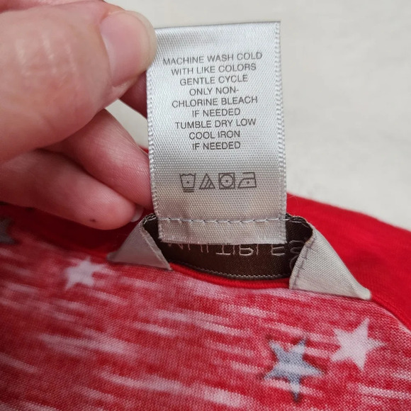 Multiples size L tiered dress red white blue stars notch neck 4th of July - Picture 7 of 7